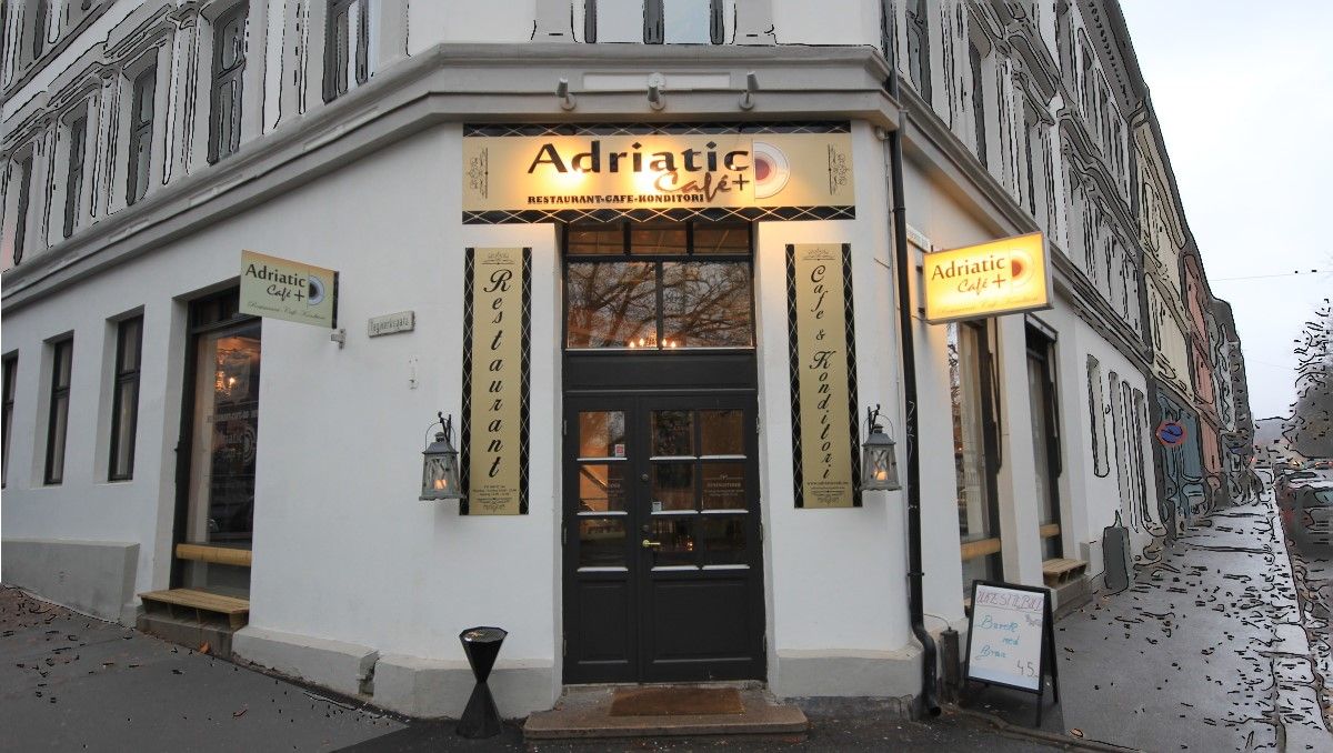 Fasaden på Adriatic Café +